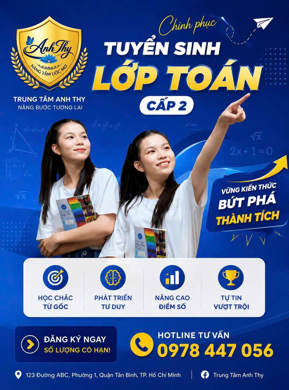 Lớp Toán Cấp 2 — Trung tâm Anh Thy